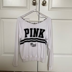 Pink off the shoulder sweater!